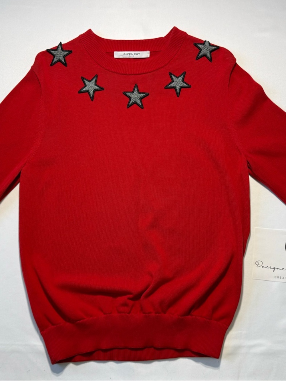 GIVENCHY Black Star Knit Sweatshirt M